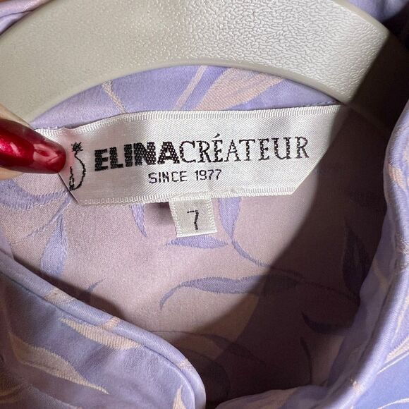 ELINA CREATEUR Women’s DRESS Lilac Two Tone Iridescent Stretch Fabric SIZE 7 - Picture 3 of 11